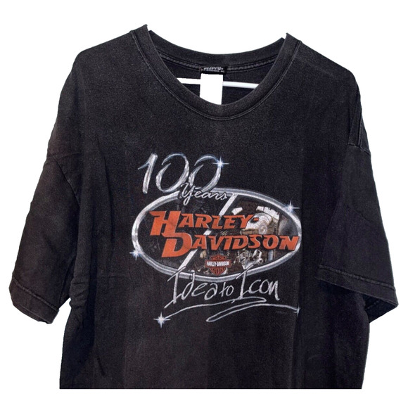Harley Davidson 100 Years Idea To Icon XL Rare Biker Hanes Beefy-T T Shirt - Picture 4 of 9